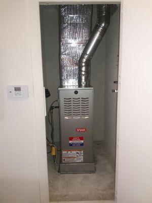 Furnace replacement, hallway closet.