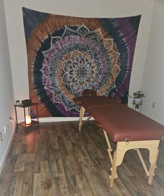 This is the Reiki Healing Therapy room at the BCYF Studio.  Calming and relaxing!