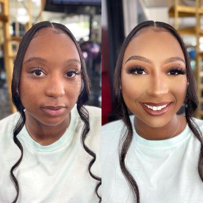 Before and after makeup