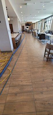 Commercial tile and grout cleaning.