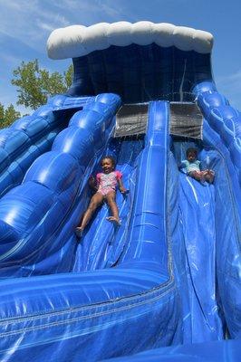 Water sliding on Family Fun Day 2022