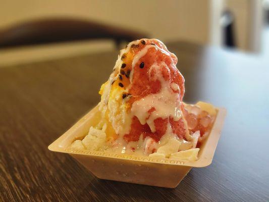 Heavenly Lilikoi shave ice ($10.95) - perfect to share between two people!