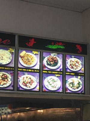 Overhead menu photos with prices