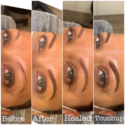 Permanent eyebrows for this lovely client in Columbia, Maryland. The healing of Powder Brows ends up being gorgeous, soft and undetectable