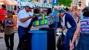 Professionally keeping our city spotless while cleaning during the San Antonio fiesta celebration