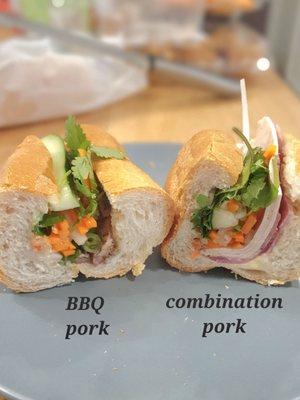 BBQ pork (left), combination pork (right)