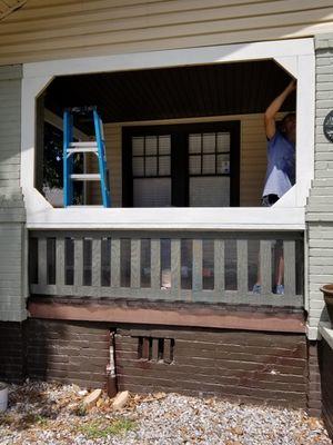 Doing some painting before screening in porch