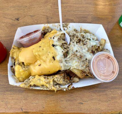 Chicken Philly Cheese Steak With French Fries