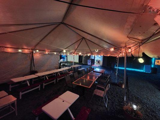 Outdoor tent seating