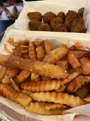 Hush puppies and Fries