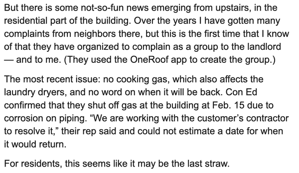 A recent article in Tribeca Citizen described the tenants' ordeal.