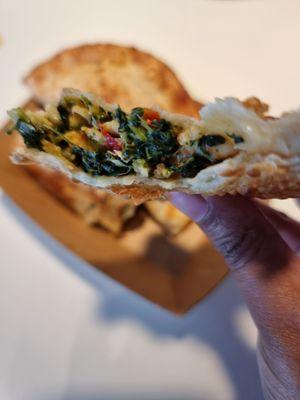 Spinach and cheese empanada