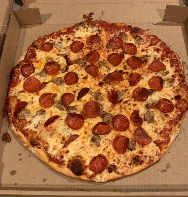 Large Pepperoni and Chunk Sausage Pizza to-go