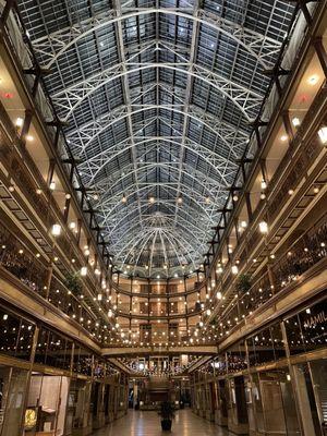 Arcade at night