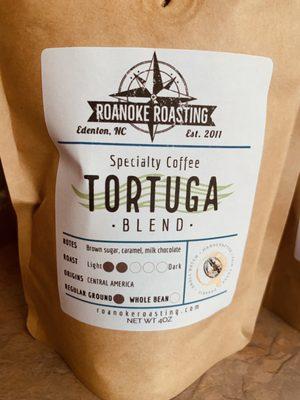 12 oz locally roasted bags and larger for sale at this wonderful Coffee Shop