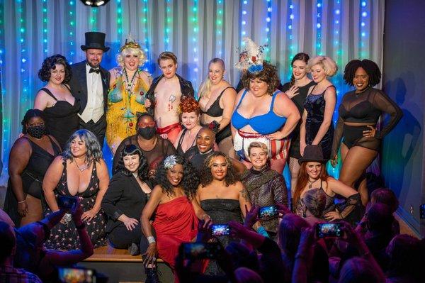 The cast of Atlanta burlesque's "Spectacular! Spectacular" Broadway Burlesque & Musicals Show!