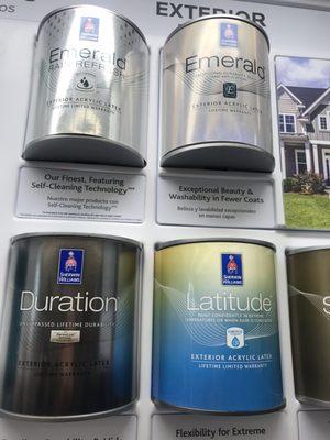 Exterior paint - latitude - lowest and emerald rain fresh - highest quality. Quotes I've received are using Duration - 2nd highest.