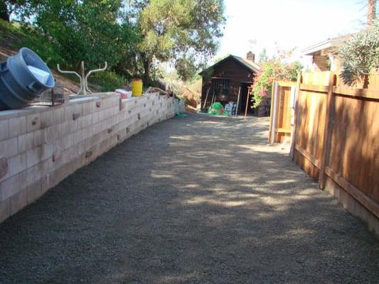 driveway area after putting down blue dg.