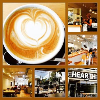 Montage of images from Hearth Coffee Roasters