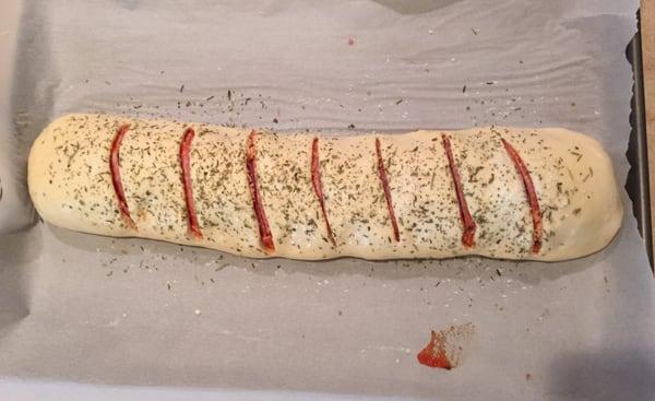 Stromboli made with Rotella's pizza dough - can't say enough good things about the taste, the convenience and the low cost!