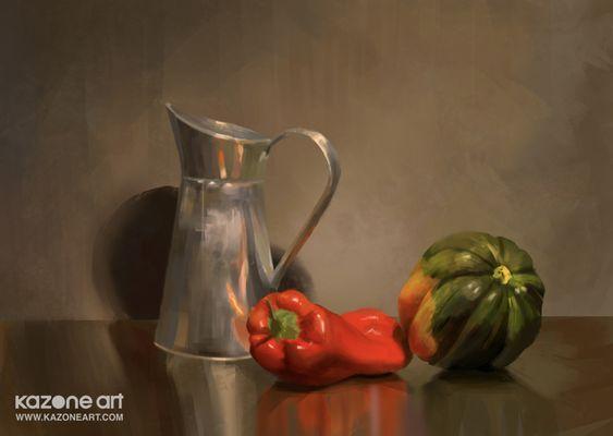 Student artwork from digital painting class