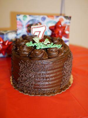 Chocolate fudge cake (3), side view. Enough to make chocolate lovers go head over heels for. (2/5/2020)