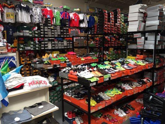 Good selection of kids and adult shoes and jerseys