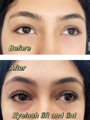 Eyelash lifting and tinting