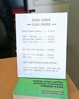 Price sheet