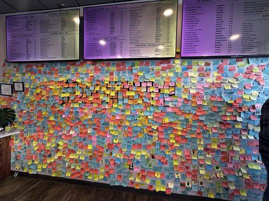 Wall of sticky notes