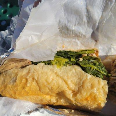 Roast pork with sharp provolone and broccoli rabe