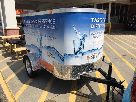 Front view of 80-gallons in the "Water Trailer"