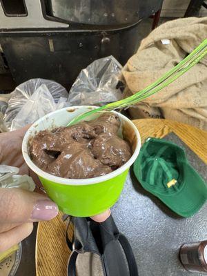 This is how my $6 scoop was served. It was melted and half full. Gross.