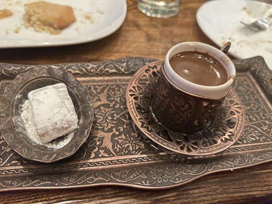 Turkish Coffee to end the night with a Turkish dessert of course