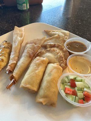 Combination Appetizer - this was so-so, shrimp tempura was more wrapper with rinky dink shrimp, the egg rolls and wontons were  so-so