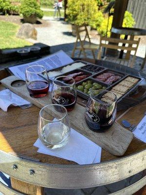 Wine flight and charcuterie board (large size)