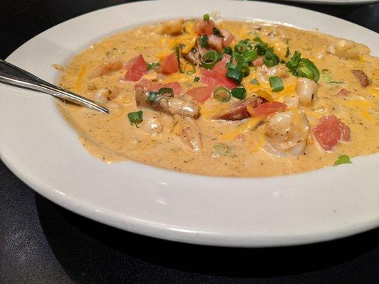 Shrimp and Grits with andouille.