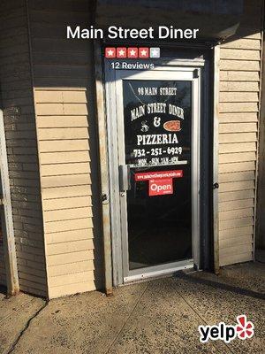 This is the front door of The Main Street Diner.