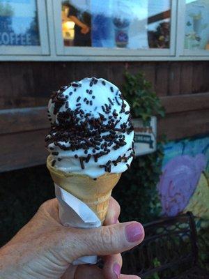 The smallest $6.00 ice cream I ever got in my life. Sprinkles almost non existent. What a waste of money.  I will never go there again.