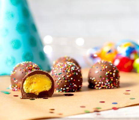 Birthday cake truffle