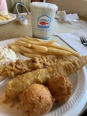 Senior Fish Dinner with fries and Coleslaw