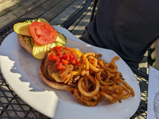 Veggie Burger with Curly Fries