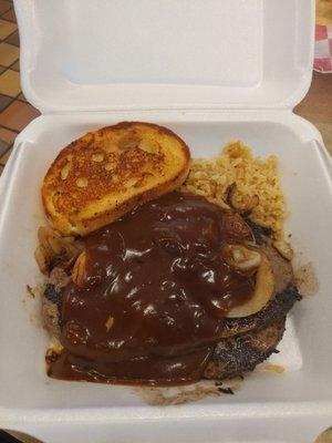 2 piece liver, grilled onion, and rice special