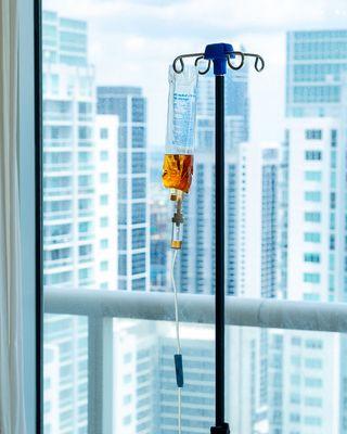 Elevate your wellness with an IV drip in the comfort of your apartment or condo, gazing at the beauties of Miami.