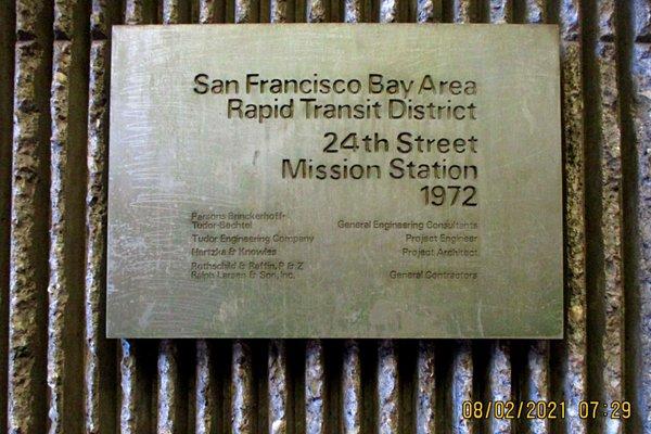 Plaque Near Escalator