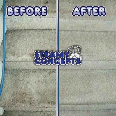 Dirty Stairs Carpet Cleaning Before and After