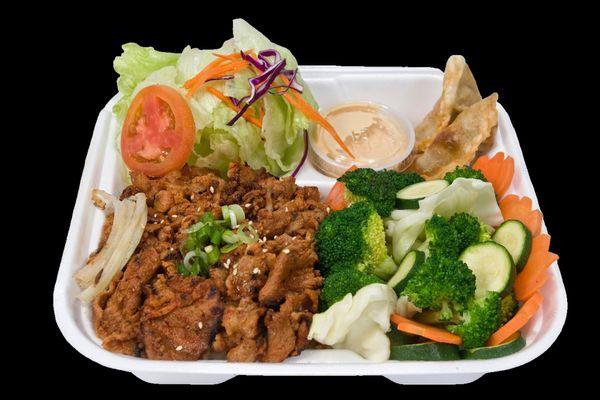 Spicy Pork & Veggies Combo Plate