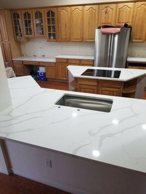 Quartz counter and new sink included