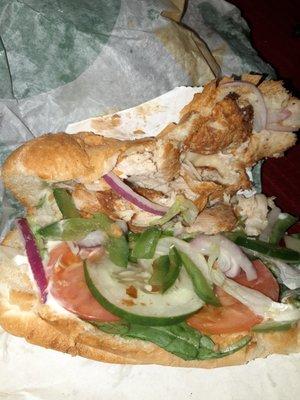 Subway, This is with the 50% more meat? I guess if I  had not requested and paid for 50% more, I  wouldn't have gotten any.