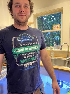 Friendly, competent plumber